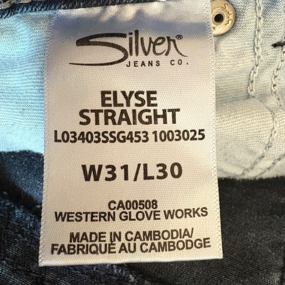 Silver Jeans Elyse Straight Leg 31 x 30 Stretch Mid Rise Curvy Fit - Picture 15 of 15